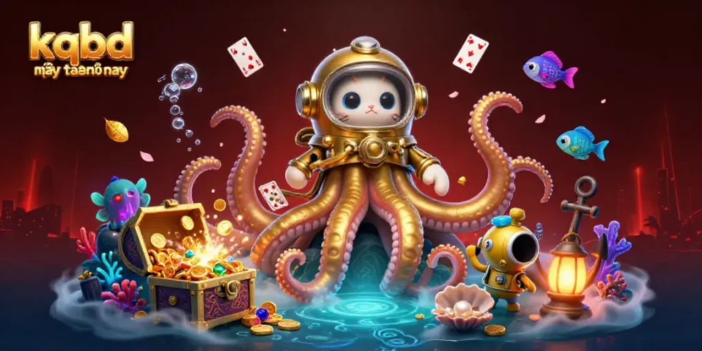 Experience the thrill of kqbd mới nhất hôm nay with a kraken, diving cat, and dazzling underwater treasures.