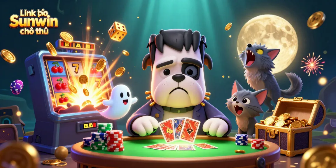 Experience thrilling gaming action with the Link vào Sunwin chính thức illustration featuring vibrant characters and casino elements.